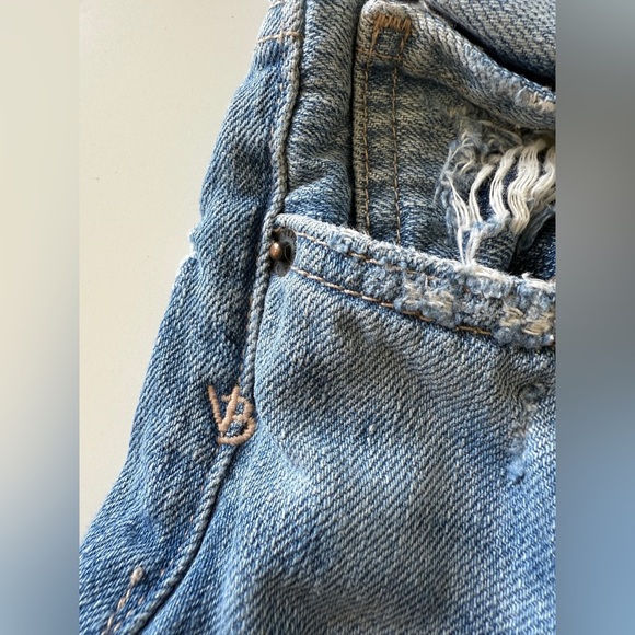 Veronica Beard-High Rise-Distressed-Blue-Jeans-Distressing-Cut Offs- Size 25 - Picture 12 of 16